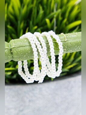 Crystal Avenue White Pearl Ring Set NEW